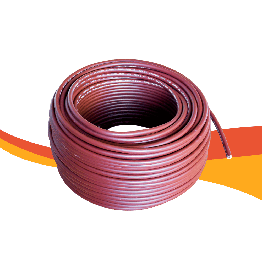 Solarkabel 50 m, 6 mm², rot (bordeaux) (H1Z2Z2-K, ohne Anschlüsse)